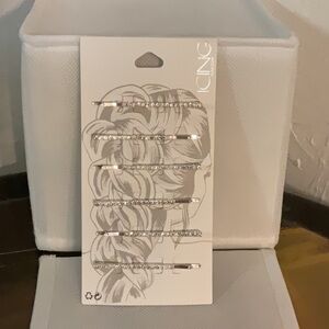 Icing Rhinestone Bobbie Pins, Silver, Set of 6, NWT